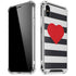 Black And White Striped Heart iPhone XS Max Clear Case